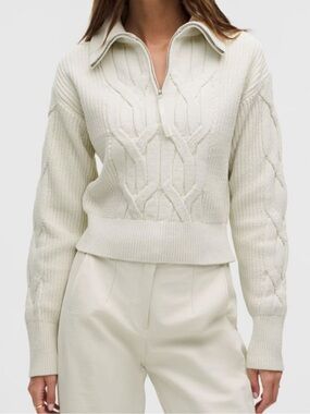 Lululemon cable knit oversized half zip
